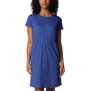 Columbia Pacific Haze Mini Dress Sz XS Stretch Elastic Waist Soft Pockets